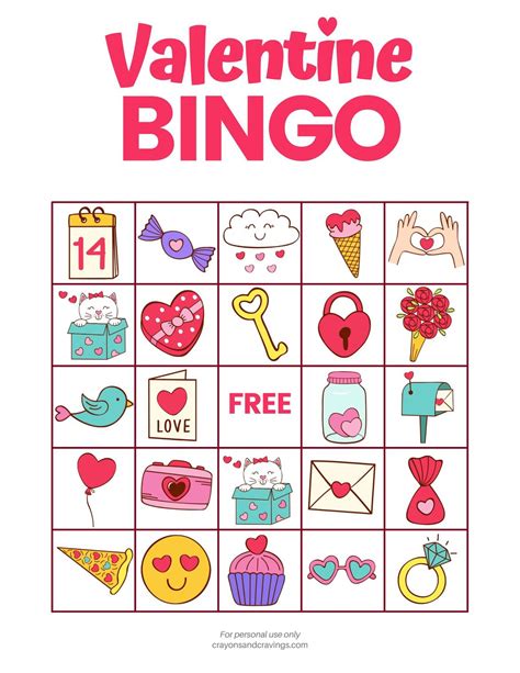 Downloadable Printable Valentine Bingo Cards